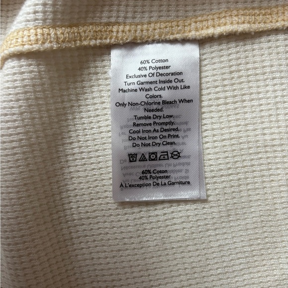 Eddie Bauer Sweatshirt Cream Henley Shirt Men’s Favourite Thermal Cotton Size L - Picture 8 of 12
